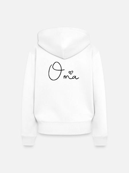 Oma - Frauen Premium Bio Zip Hoodie - Weiß