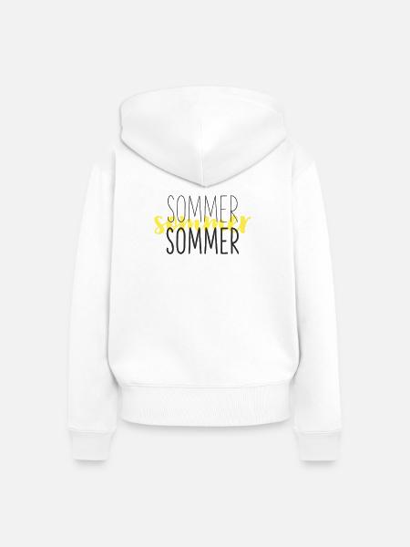 Sommer Gelb Schwarz - Frauen Premium Bio Zip Hoodie - Weiß
