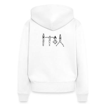 Swim Sportposen - Frauen Premium Bio Zip Hoodie - Weiß - Hinten - AI Model Female 172 light (172cm)