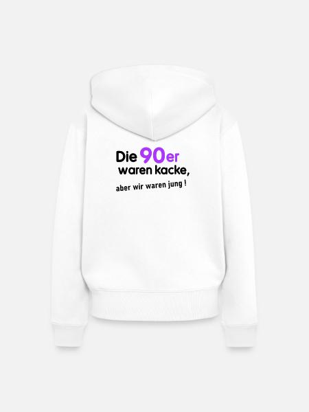 90er waren kacke - Frauen Premium Bio Zip Hoodie - Weiß