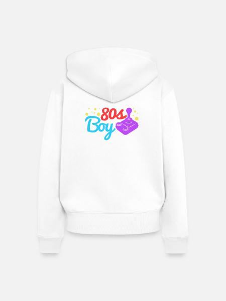 80er Jahre Junge - Frauen Premium Bio Zip Hoodie - Weiß