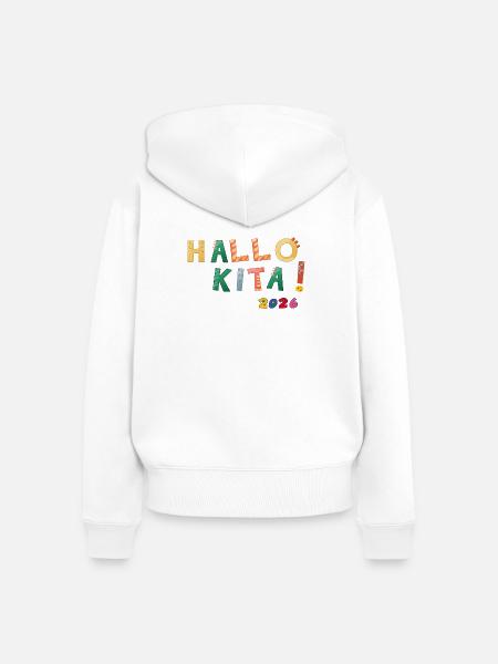 Hallo Kita 2026 - Frauen Premium Bio Zip Hoodie - Weiß