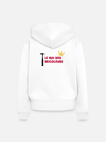 Der König der Heimwerker - Frauen Premium Bio Zip Hoodie - Weiß