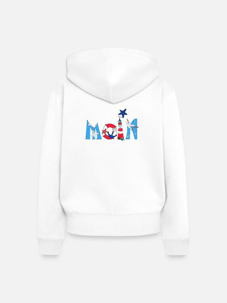 Moin Kinder Motiv - Frauen Premium Bio Zip Hoodie - Weiß