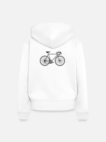 Rennrad Silhouette - Frauen Premium Bio Zip Hoodie - Weiß