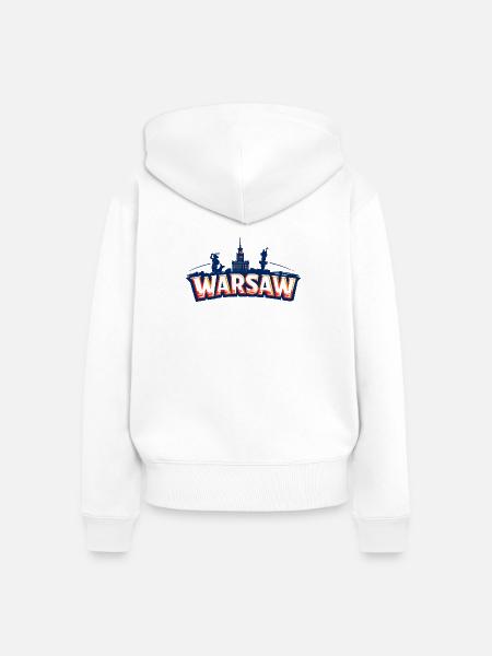 Warschau - Frauen Premium Bio Zip Hoodie - Weiß