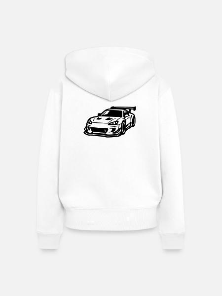 Auto Sportwagen Autorennen - Frauen Premium Bio Zip Hoodie - Weiß
