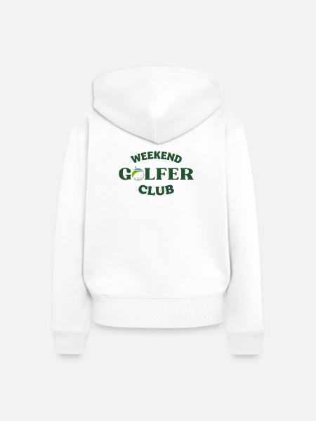 Wochenend-Golferclub-Geschenk - Frauen Premium Bio Zip Hoodie - Weiß