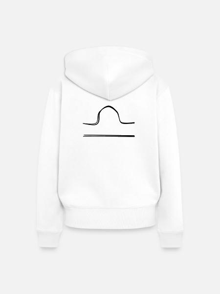 Sternzeichen Waage handgezeichnet - Frauen Premium Bio Zip Hoodie - Weiß