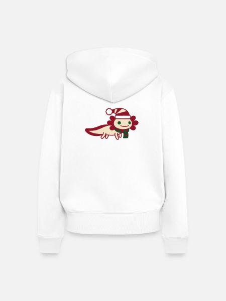 Axolotl Weihnachten Clipart - Frauen Premium Bio Zip Hoodie - Weiß