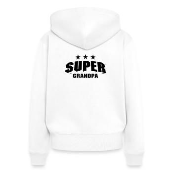 Super Grandpa - Sweat à capuche zippé Premium bio Femme - blanc - Dos - AI Model Female 172 light (172cm)