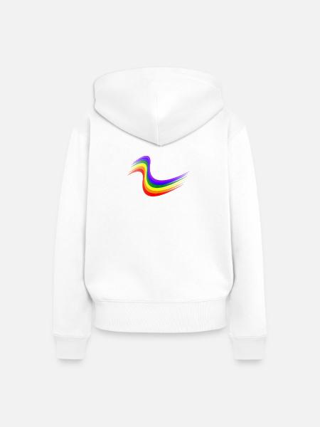 Rainbow wave - Frauen Premium Bio Zip Hoodie - Weiß