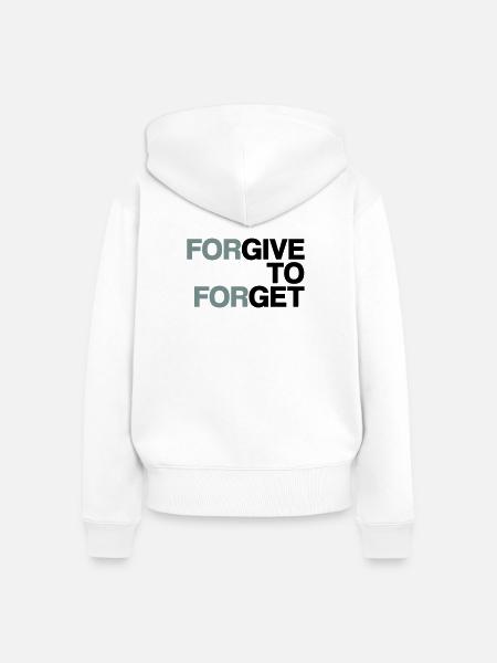 Forgive to forget - Frauen Premium Bio Zip Hoodie - Weiß