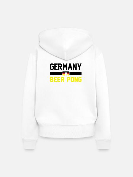 Bier Pong Deutschland - Frauen Premium Bio Zip Hoodie - Weiß