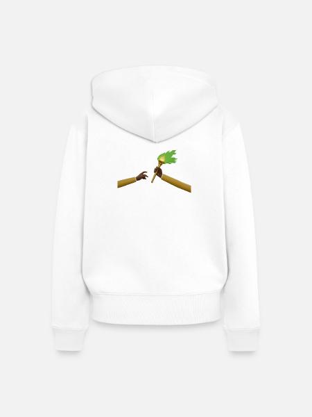 Kongo – Übergang der Flamme Zaire - Frauen Premium Bio Zip Hoodie - Weiß