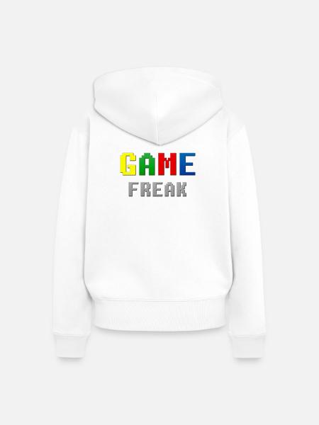 Retro Pixel Game Freak-Thema - Frauen Premium Bio Zip Hoodie - Weiß