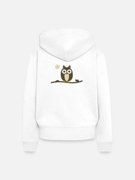 Olive Nachteule - Frauen Premium Bio Zip Hoodie - Weiß
