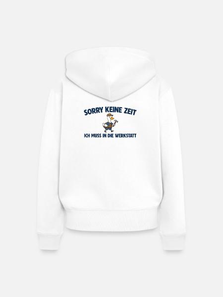 Handwerker Gans muss in die Werkstatt - Frauen Premium Bio Zip Hoodie - Weiß