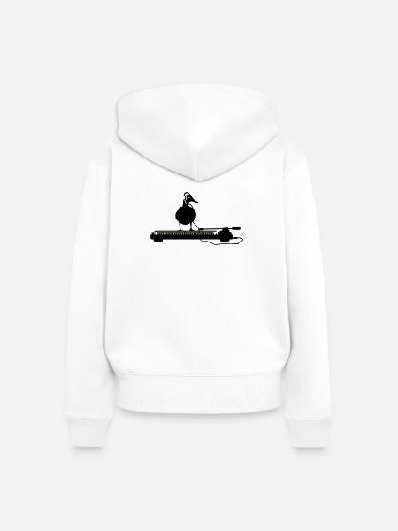 disco duck turntable - Frauen Premium Bio Zip Hoodie - Weiß