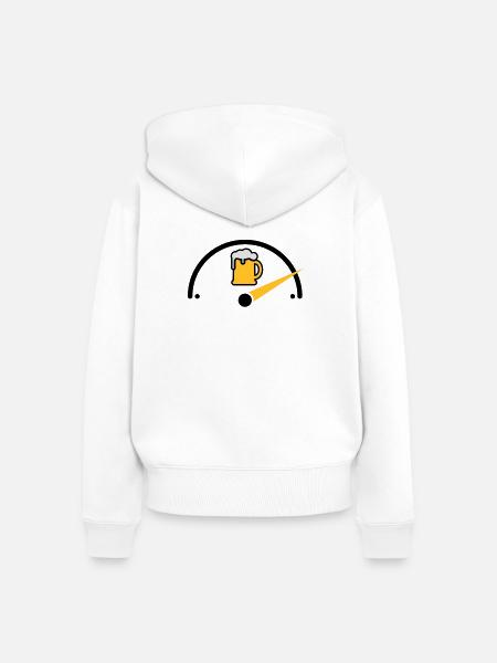 Bier voll - Frauen Premium Bio Zip Hoodie - Weiß