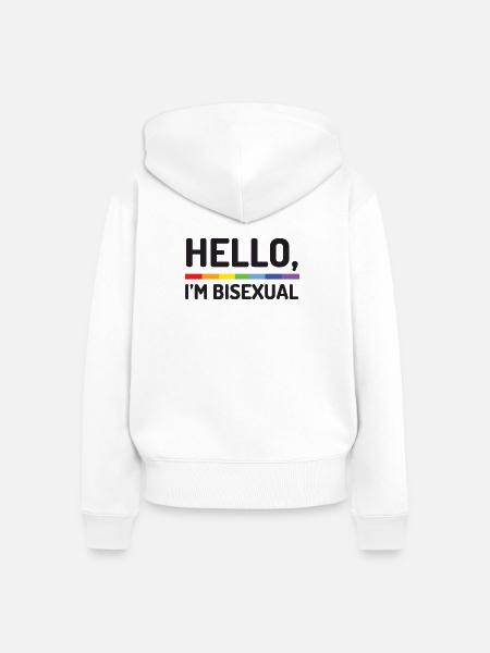 Hallo, ich bin bisexuell - Frauen Premium Bio Zip Hoodie - Weiß