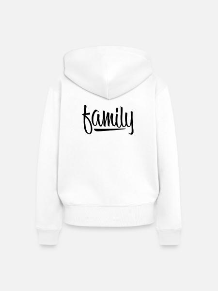 Family Cool Lettering - Frauen Premium Bio Zip Hoodie - Weiß