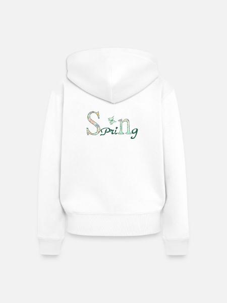 Spring - Frauen Premium Bio Zip Hoodie - Weiß