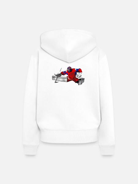 Goalkeeper - Frauen Premium Bio Zip Hoodie - Weiß
