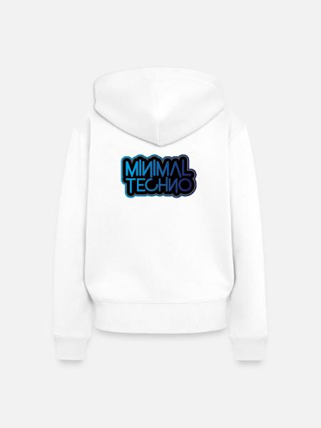Minimaler Techno - Frauen Premium Bio Zip Hoodie - Weiß