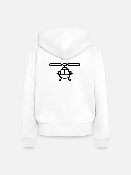 Hubschrauber - Frauen Premium Bio Zip Hoodie - Weiß