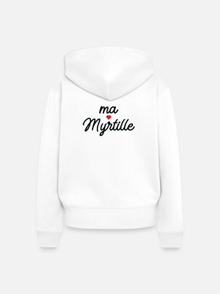 Mein Blueberry (Love) Herz-Skript - Frauen Premium Bio Zip Hoodie - Weiß