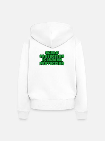 Ozeanschutz ist menschlicher Schutz - Frauen Premium Bio Zip Hoodie - Weiß