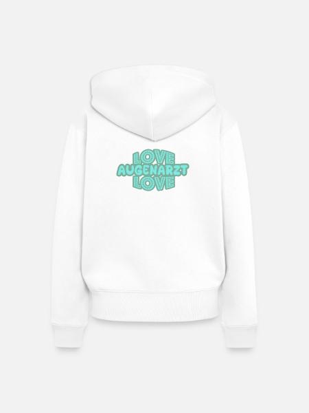 Geschenk für Augenarzt - Frauen Premium Bio Zip Hoodie - Weiß
