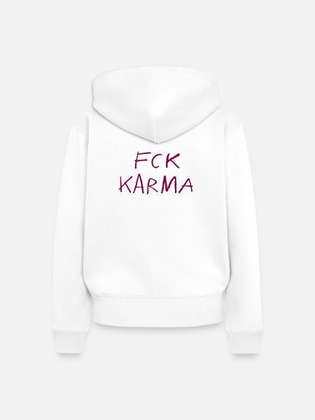 karma pink - Frauen Premium Bio Zip Hoodie - Weiß