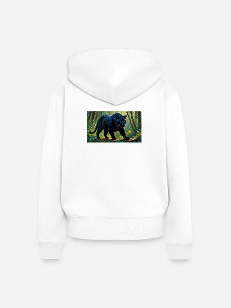 schwarzer panther - Frauen Premium Bio Zip Hoodie - Weiß
