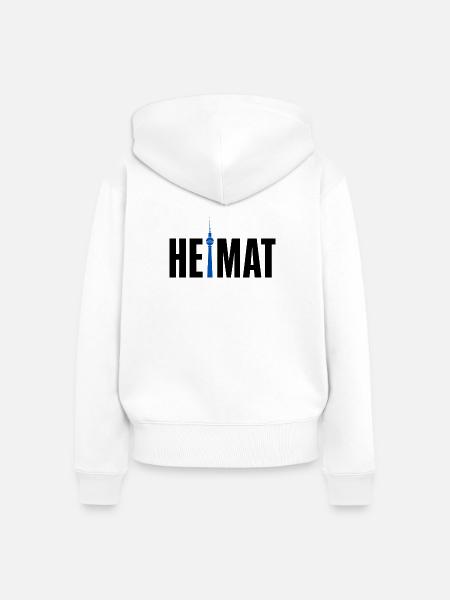 Heimat Berlin Fernsehturm - Frauen Premium Bio Zip Hoodie - Weiß