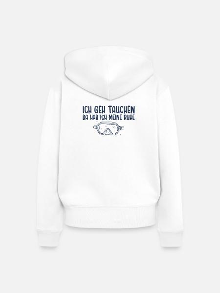Tauchen Da Hab Ich Meine Ruhe - Frauen Premium Bio Zip Hoodie - Weiß