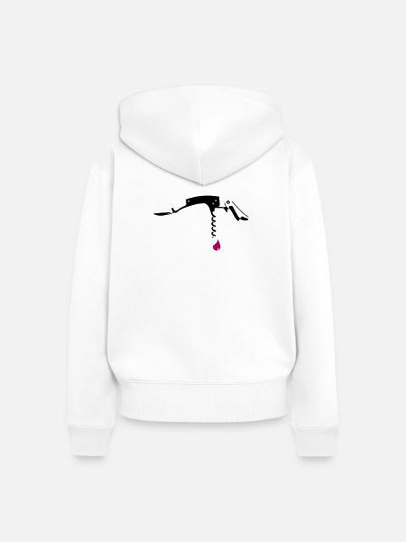 Kellnermesser mit Tropfen - Frauen Premium Bio Zip Hoodie - Weiß