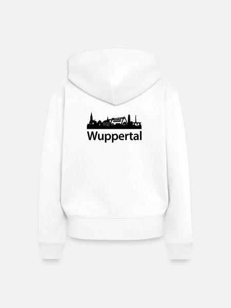 Wuppertal Skyline - Frauen Premium Bio Zip Hoodie - Weiß