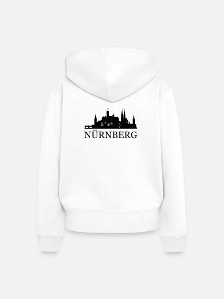 Nürnberg Skyline - Frauen Premium Bio Zip Hoodie - Weiß