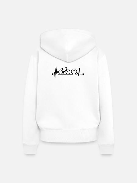 Vibrierendes Herzrad - Frauen Premium Bio Zip Hoodie - Weiß