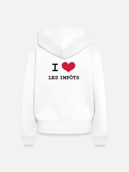 Ich liebe Steuern - Frauen Premium Bio Zip Hoodie - Weiß