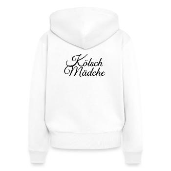 Kölsch Mädche - Frauen, Mädels, Mädchen aus Köln - Frauen Premium Bio Zip Hoodie - Weiß - Hinten - AI Model Female 172 light (172cm)