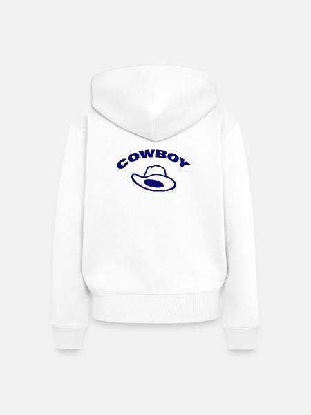 COWBOY - Frauen Premium Bio Zip Hoodie - Weiß