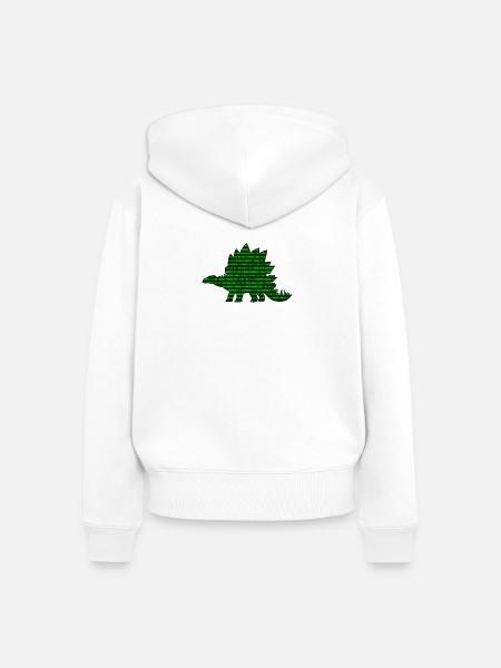 Digital Dinosaur - Frauen Premium Bio Zip Hoodie - Weiß