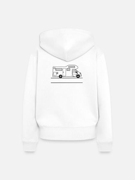 Camper-Banner - Frauen Premium Bio Zip Hoodie - Weiß