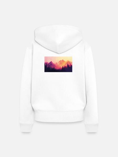 Wald Berge - Frauen Premium Bio Zip Hoodie - Weiß