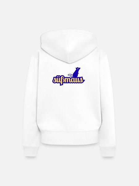 Süßmaus Silhouette Schrift - Frauen Premium Bio Zip Hoodie - Weiß