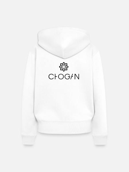 Chogan - Frauen Premium Bio Zip Hoodie - Weiß