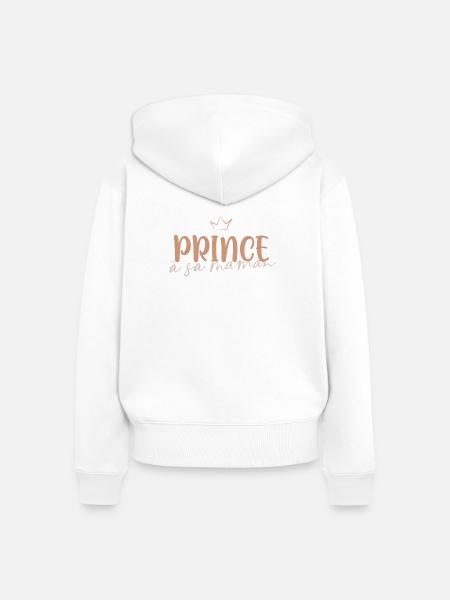 Prinz für seine Mutter - Frauen Premium Bio Zip Hoodie - Weiß